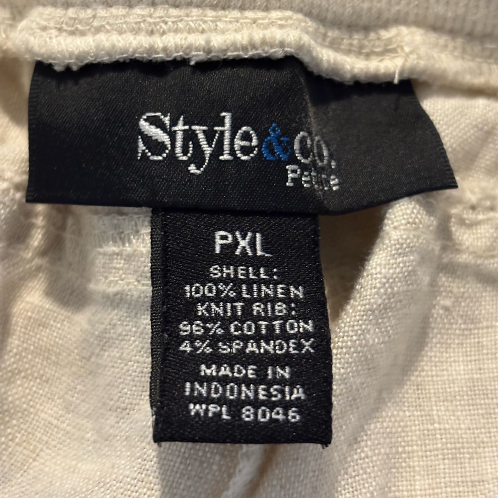 100% linen pull on wide leg pants neutral boho coastal spring vacation lagenlook - Picture 6 of 6